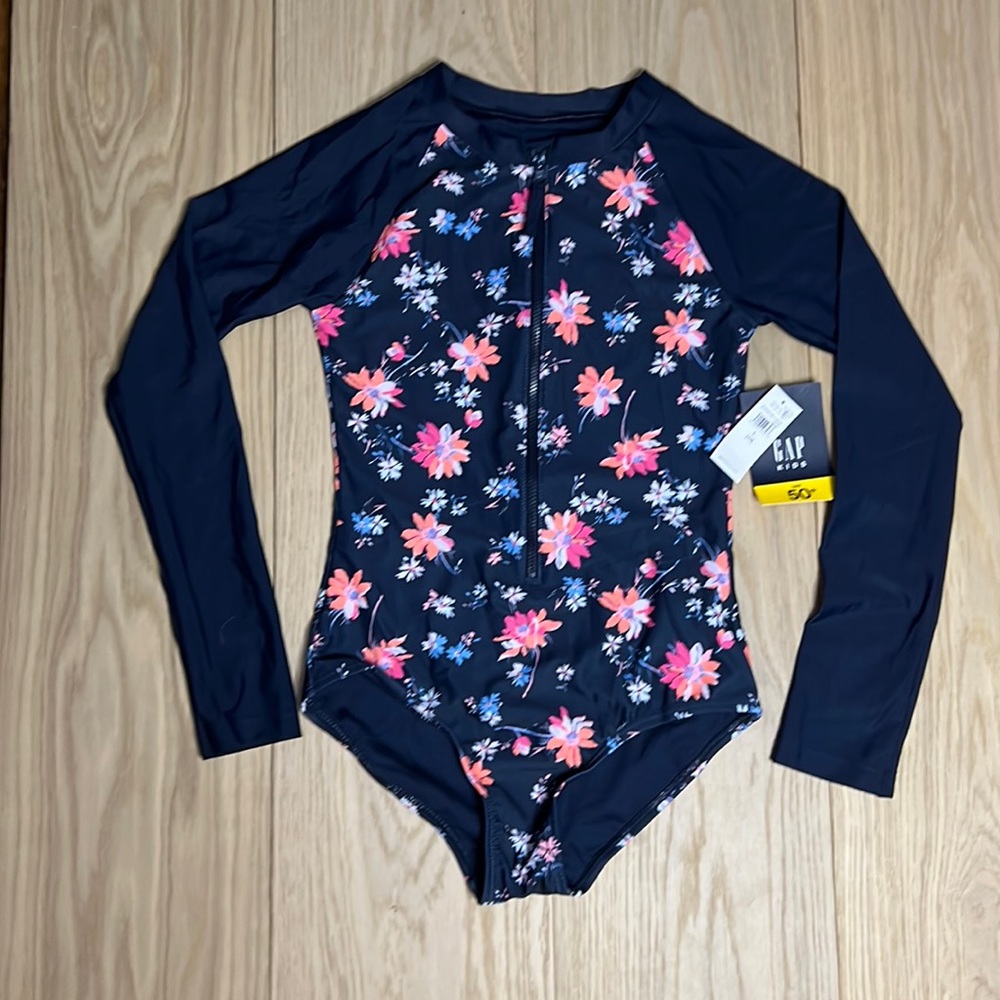 NWT Gap Kids One Piece Rashguard Swimsuit L(10)